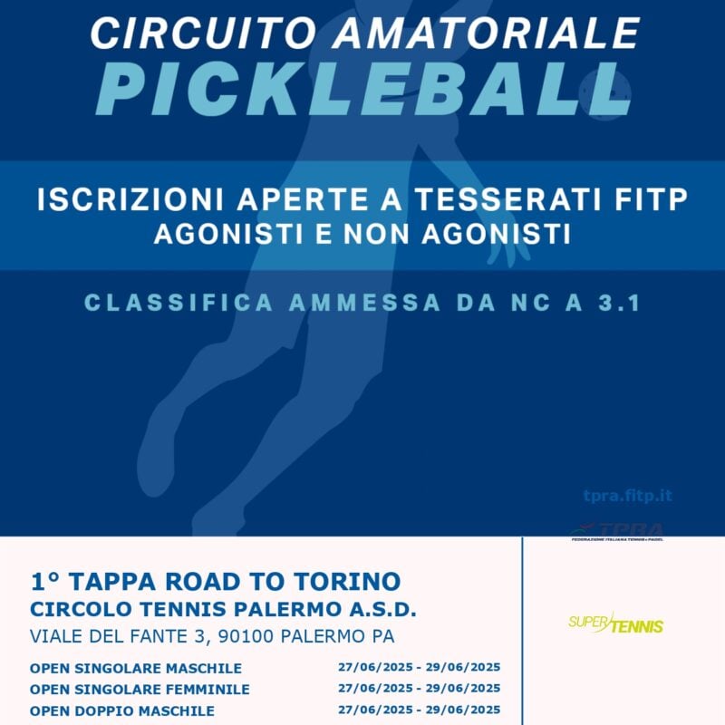 Nel fine settimana un torneo di pickleball valido per il Circuito Tpra “Road to Torino”
