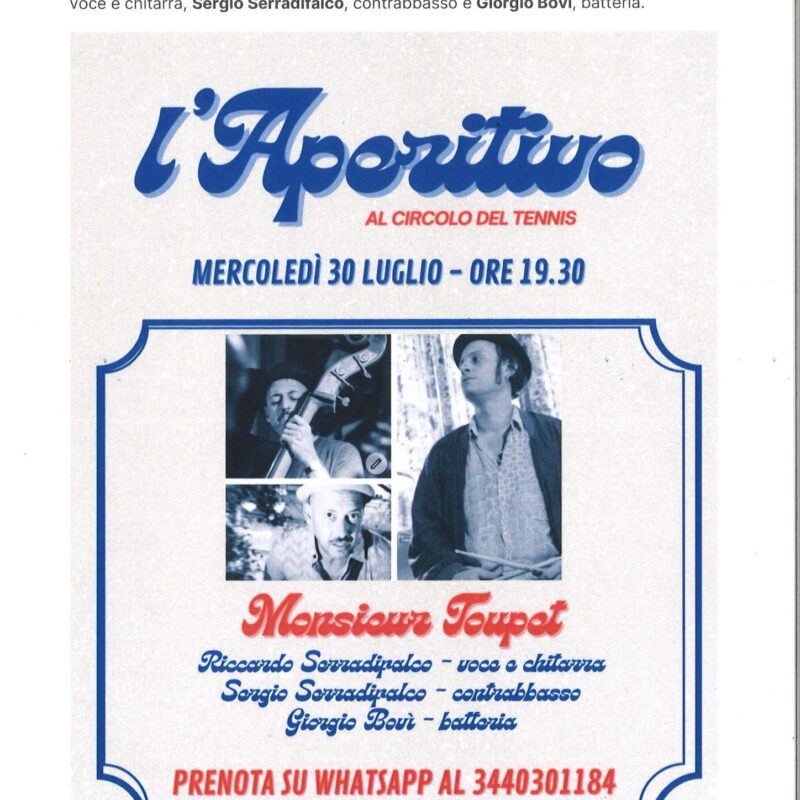 Mercoledì 30 luglio, ultimo appuntamento con la rassegna “luglio musicale”