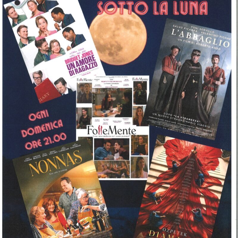 Domenica 10 agosto alle 21, secondo appuntemento con il Cinema sotto la luna