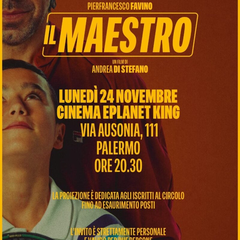 Invito per proiezione Film Il Maestro con Pierfrancesco Favino