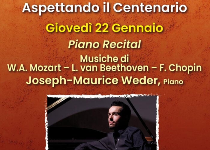 Piano Recital e presentazione logo centenario, appuntamento a giovedì 22 gennaio